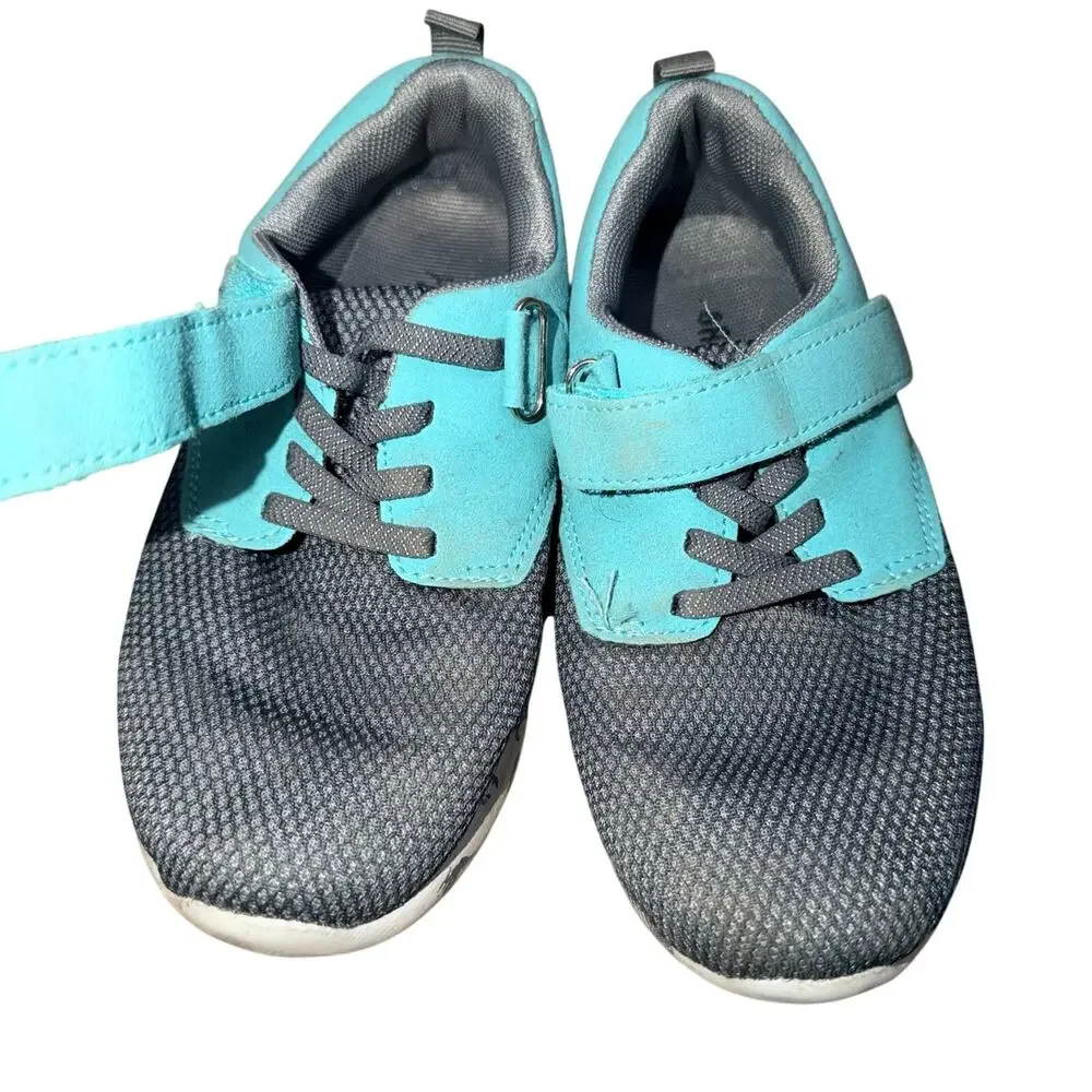 Fabkids Boys Sneakers Athletic Tennis Shoes Dinosaur Theme Green Gray Size 13